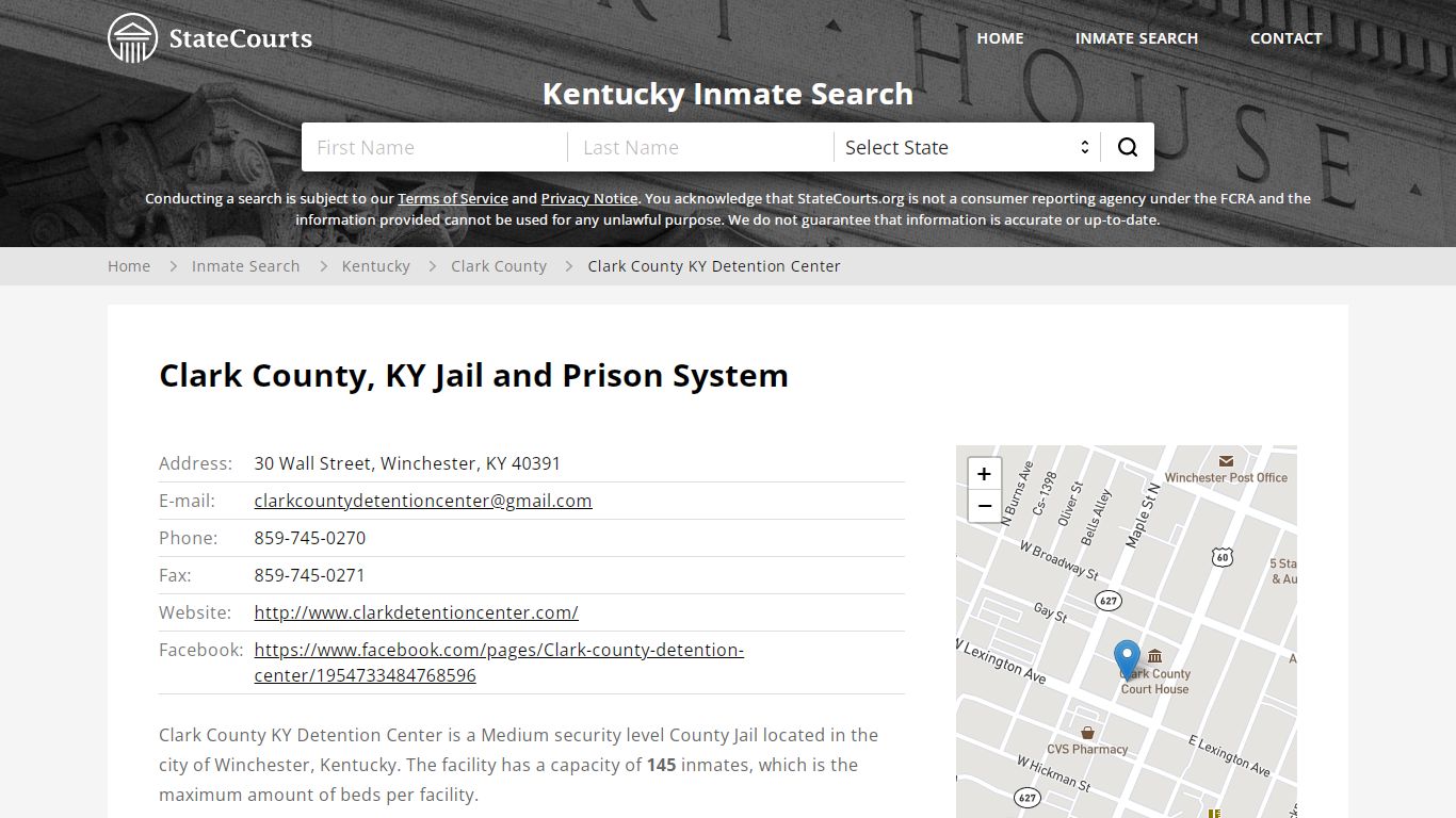 Clark County KY Detention Center Inmate Records Search, Kentucky ...
